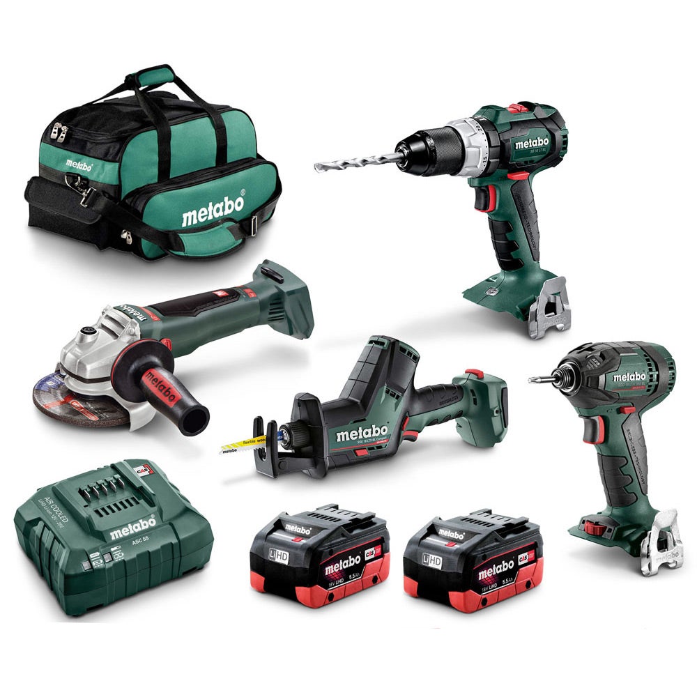 METABO 18V Brushless 4 Piece 2 x 5.5Ah LiHD High Density Battery Combo Kit AU68400950