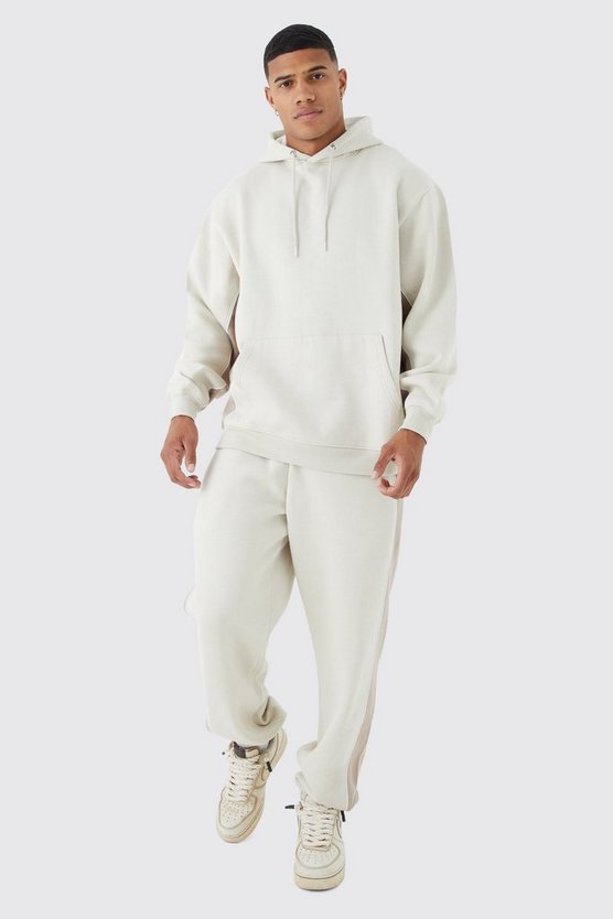 Oversize Trainingsanzug mit Colorblock-Paspeln