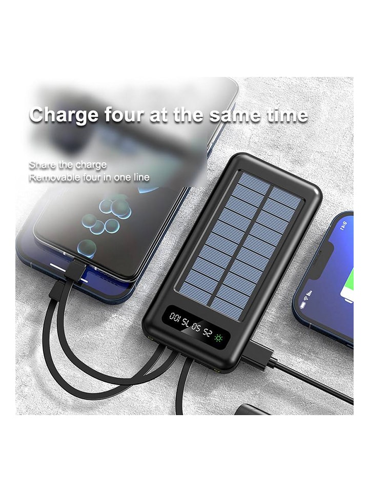 SWEET ACCESS Solar-Powerbank 30.000 mAh in Schwarz günstig kaufen onesize