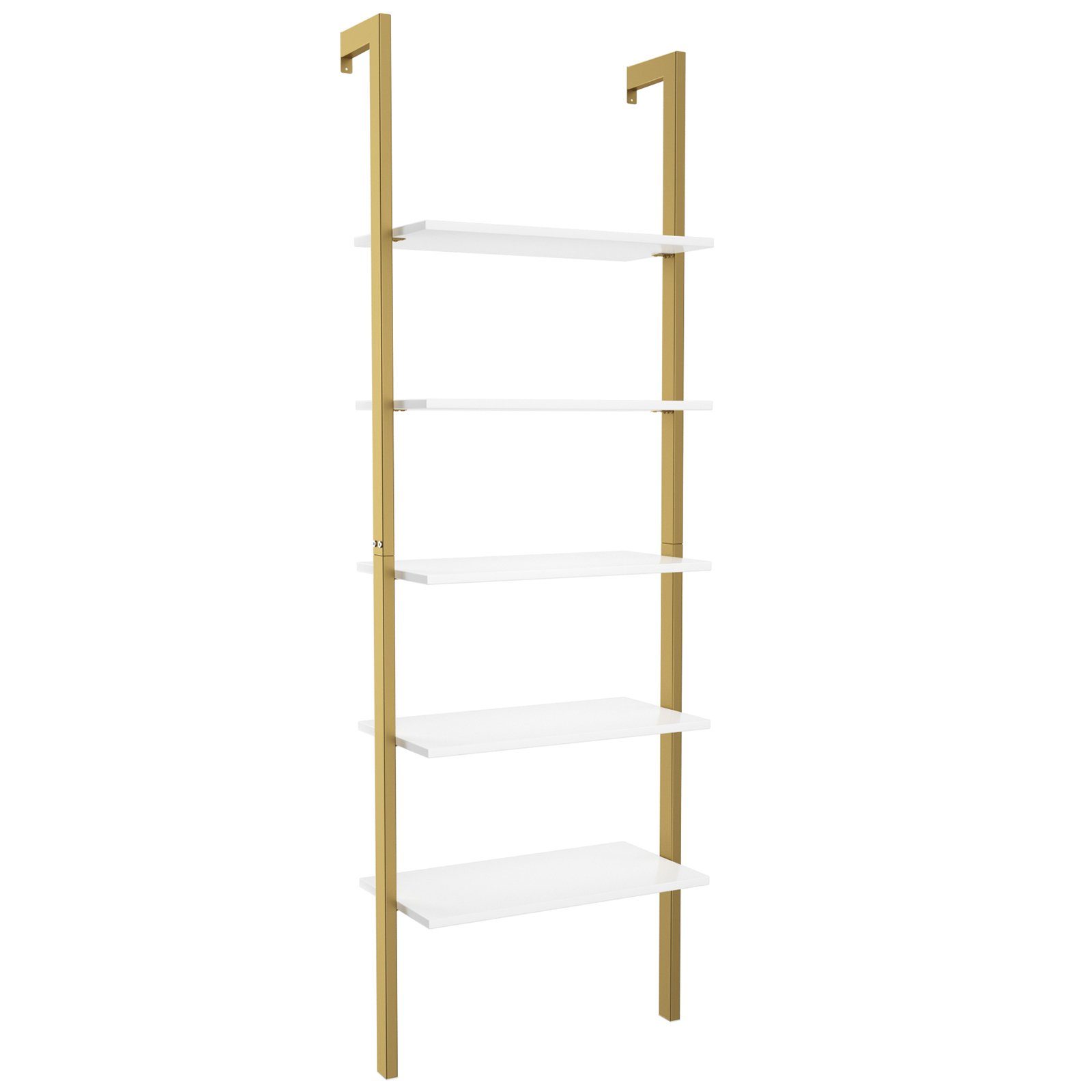 COSTWAY Leiterregal Bücherregal, 5-stufig, mit Metallrahmen, 183 cm