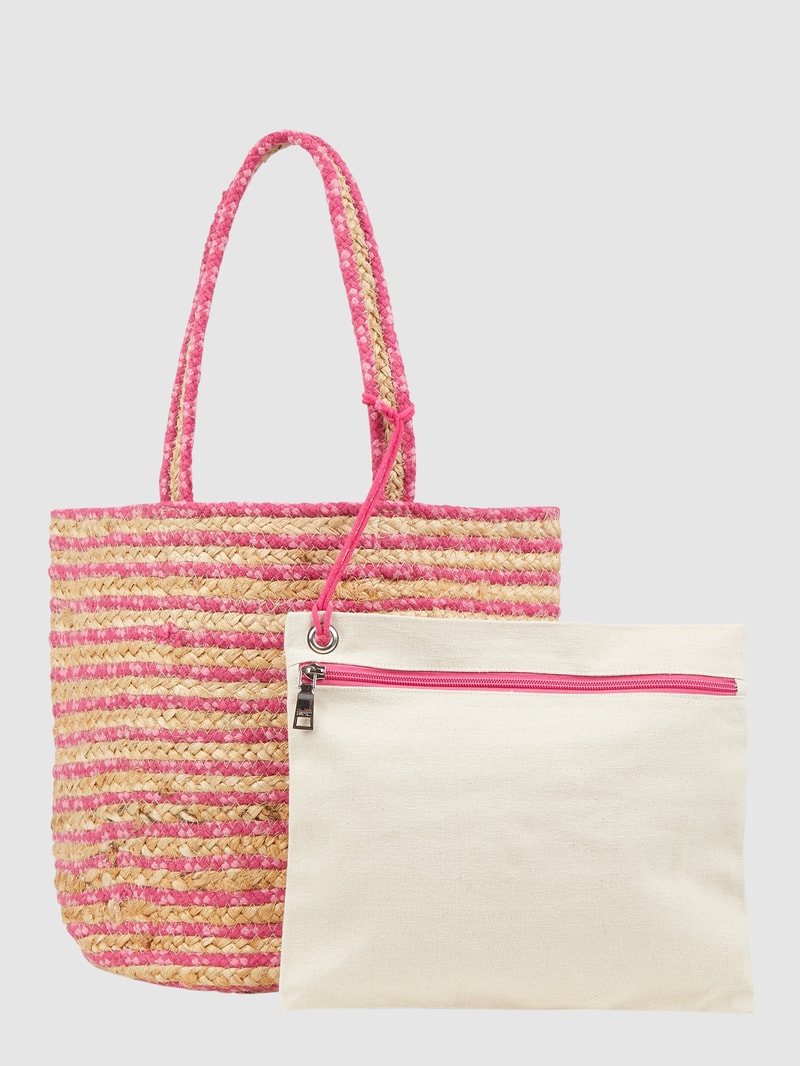 Shopper in Flecht-Optik in pink
