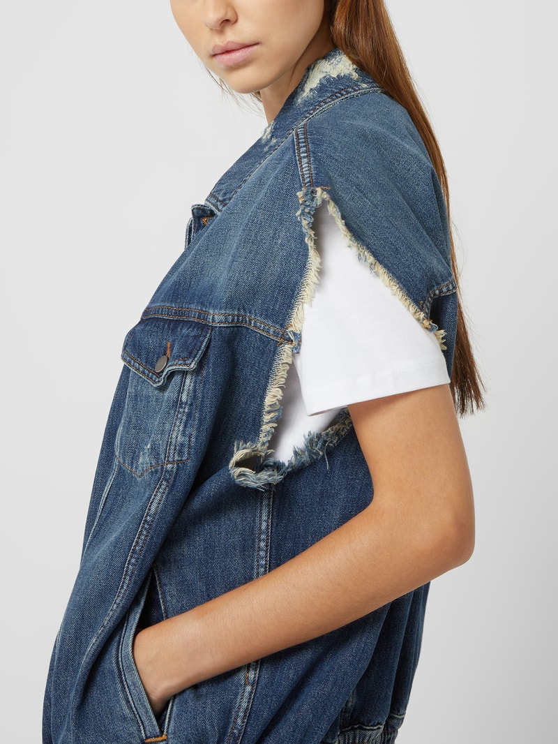Oversized Jeansweste im Used-Look Modell 'Kimi' in jeans