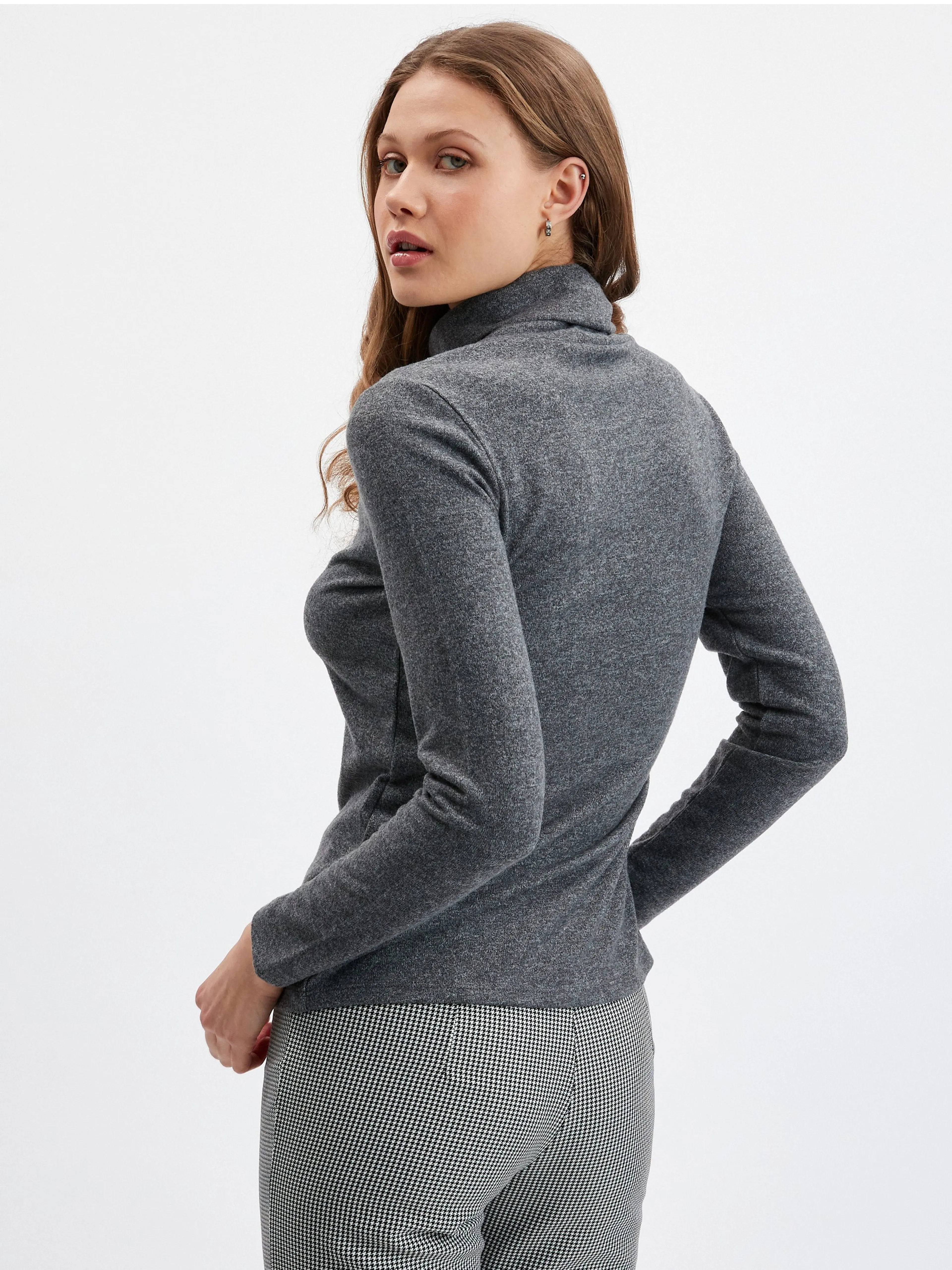 Grauer Damen-Rollkragenpullover ORSAY