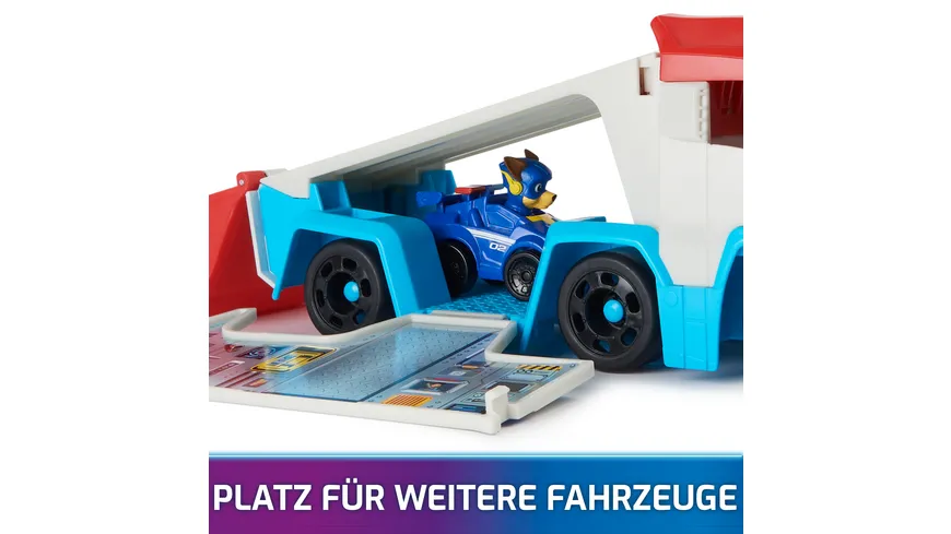 Spin Master - PAW Patrol: Der Mighty Kinofilm, Pup Squad Patroller Teamfahrzeug mit Chase-Spielzeugauto