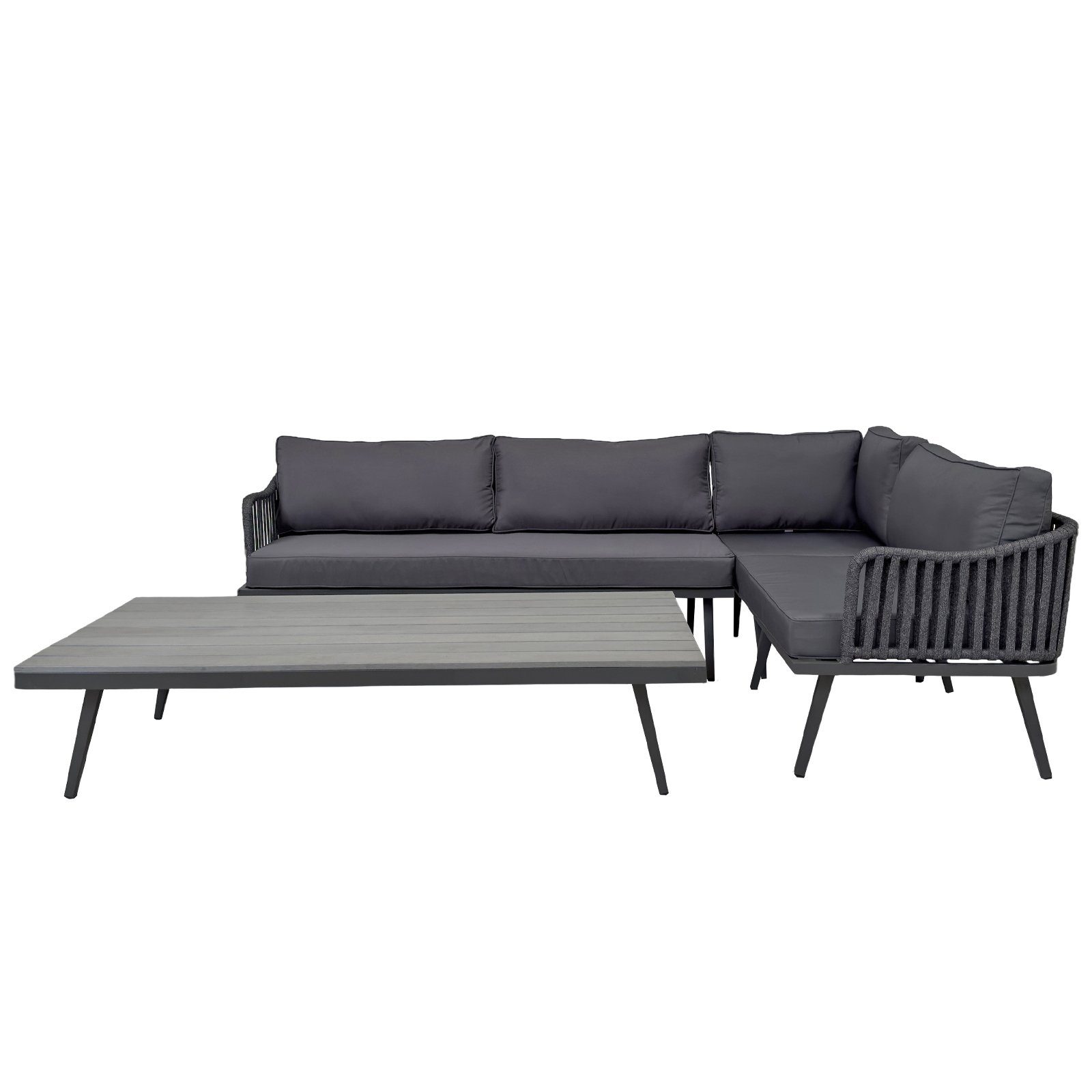 osoltus Gartenlounge-Set osoltus Rope Gartenmöbel Eckgruppe 4 tlg anthrazit