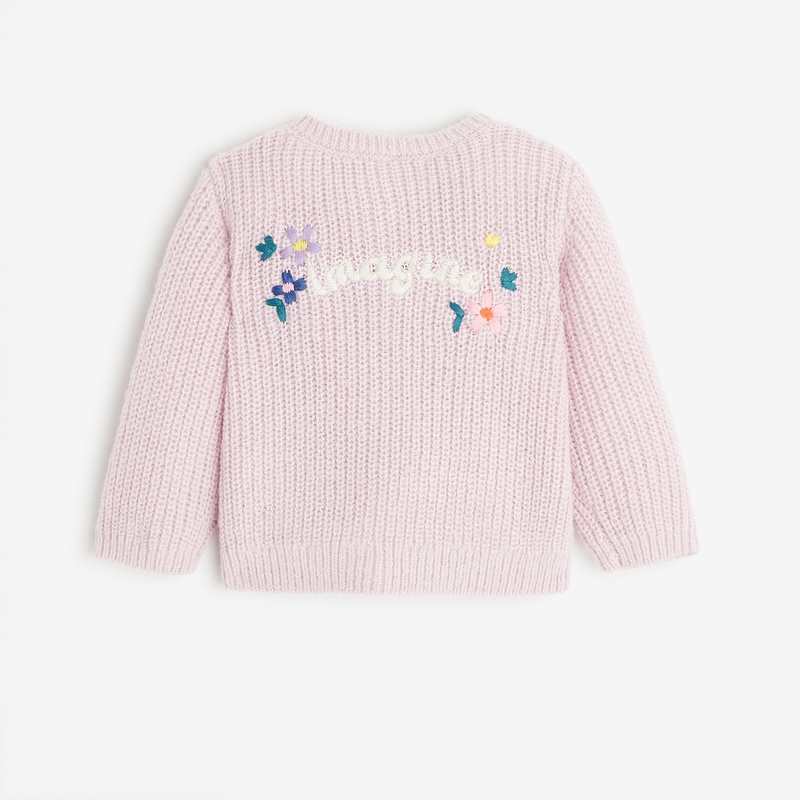 Cardigan violine bébé fille en tricot violet Catimini