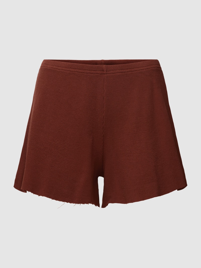 Shorts mit Strukturmuster in schokobraun