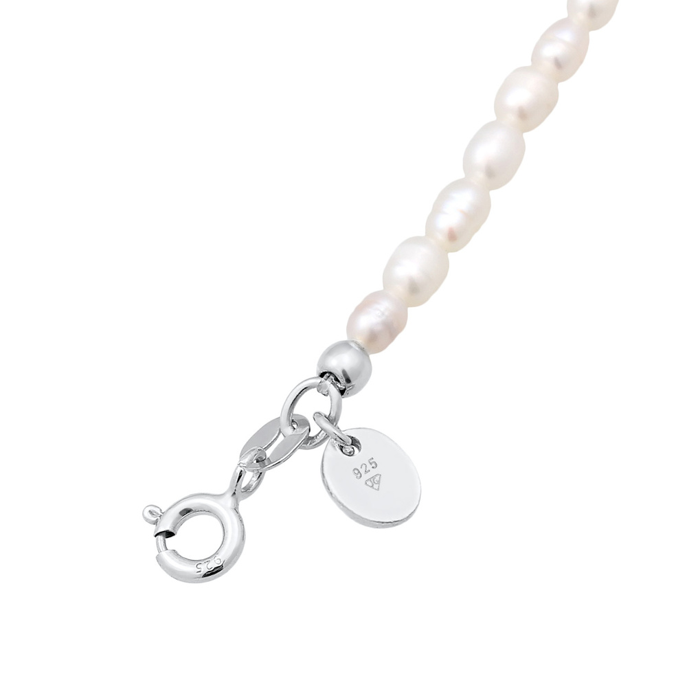 Elli PREMIUM Elli PREMIUM Collier Femmes Perles Basique avec perles d'eau douce en argent ster collier