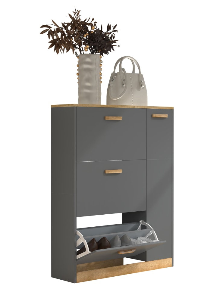 VCM  Holz Schuhregal Schuhschrank Schuhkipper Halom L in Anthrazit günstig kaufen onesize