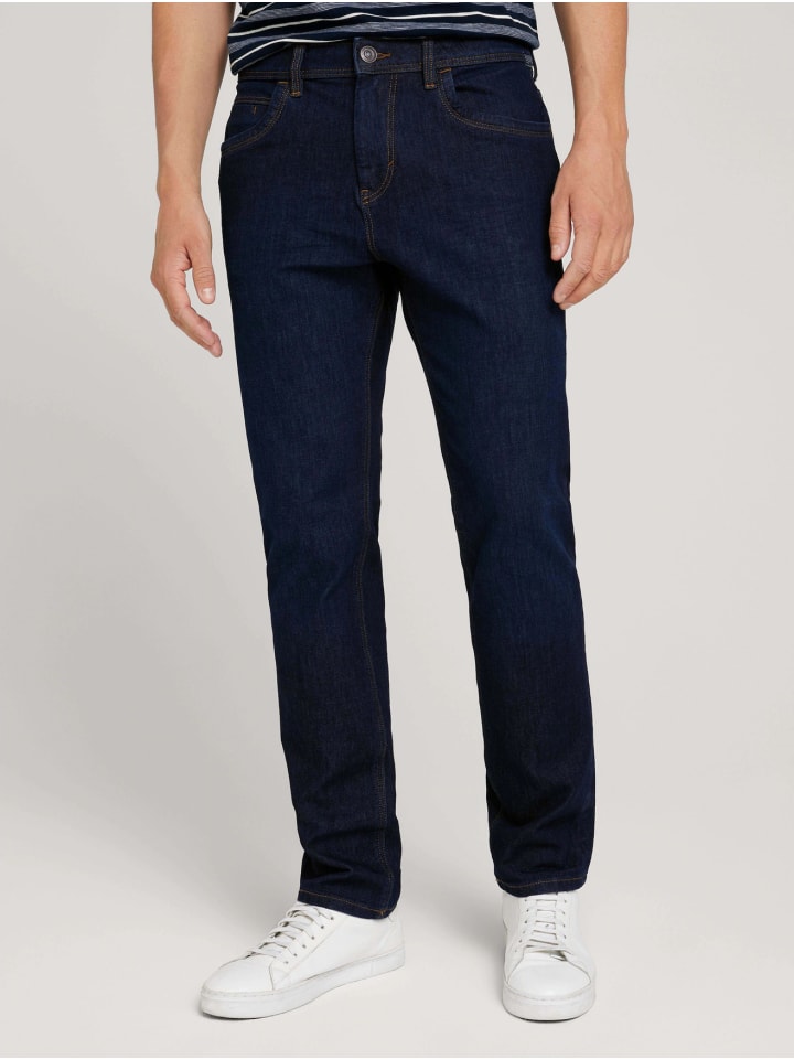 Tom Tailor Regular Slim Fit Jeans Basic Stretch Raw Hose JOSH in Blau günstig kaufen
