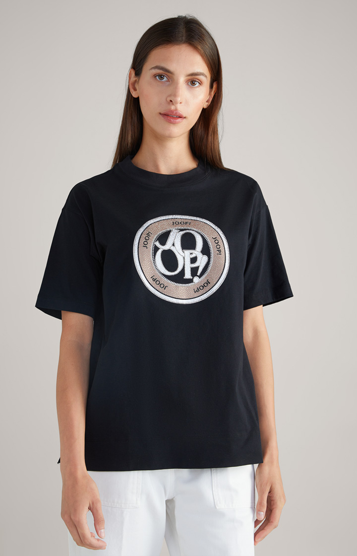 Baumwoll-T-Shirt in Schwarz