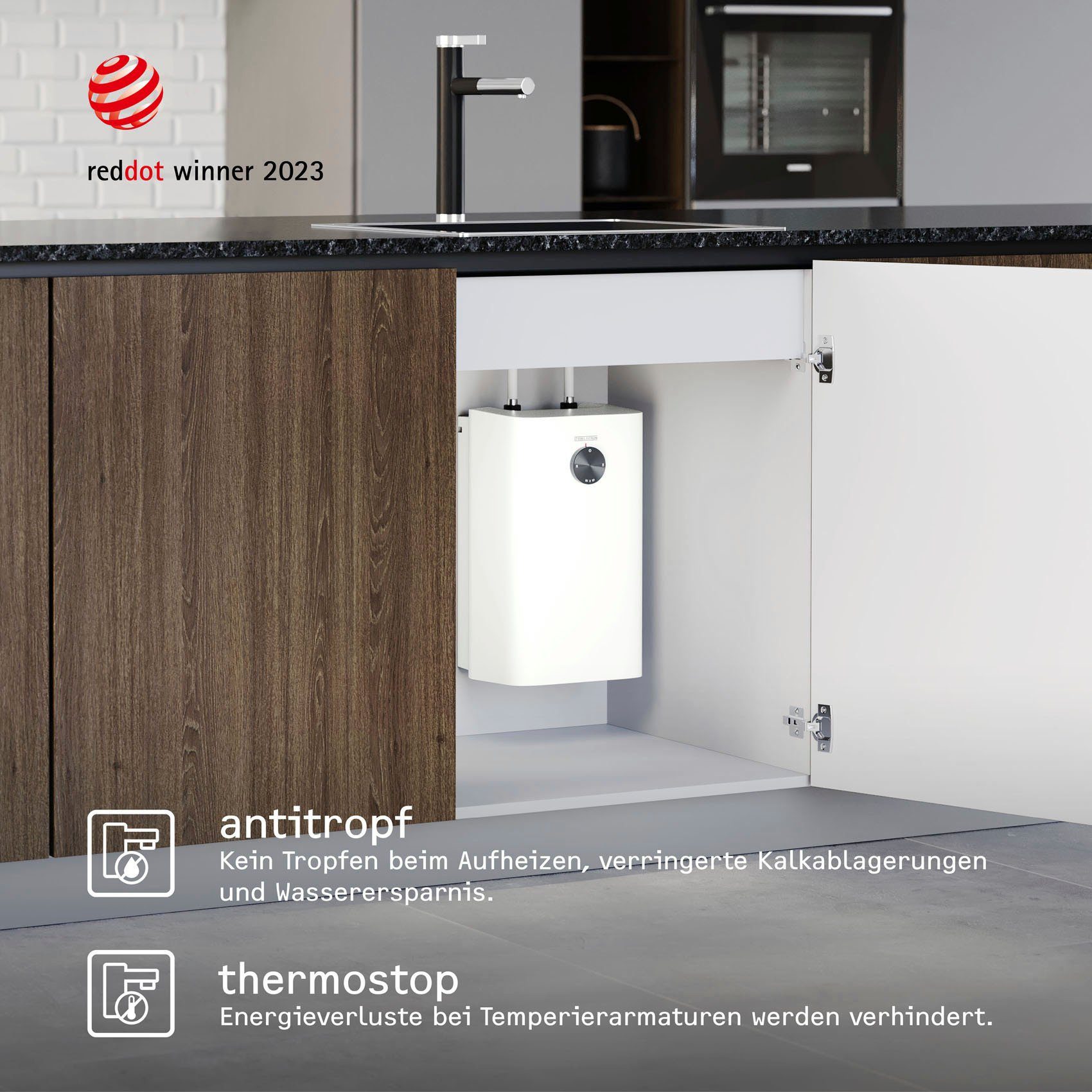 STIEBEL ELTRON Kleinspeicher SNU 5 Plus, Untertischboiler 5 l, Niederdruck, Antitropf- und Thermostop-Funktion