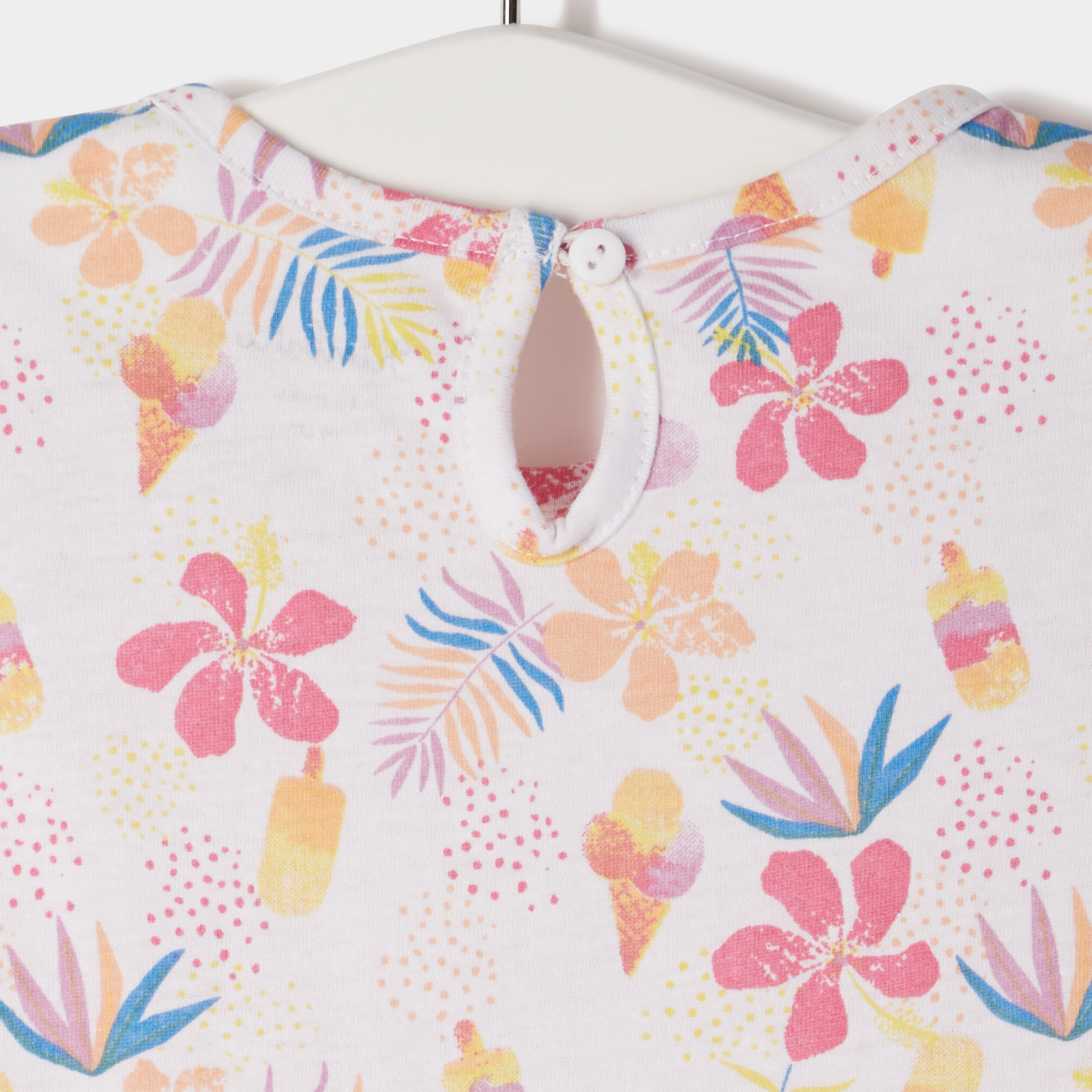 Robe évasée à manches courtes blanc bébé fille | La Halle
