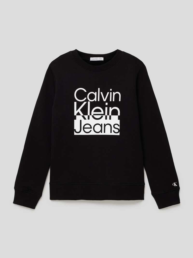 Sweatshirt mit Label-Print 'BOX LOGO' in schwarz