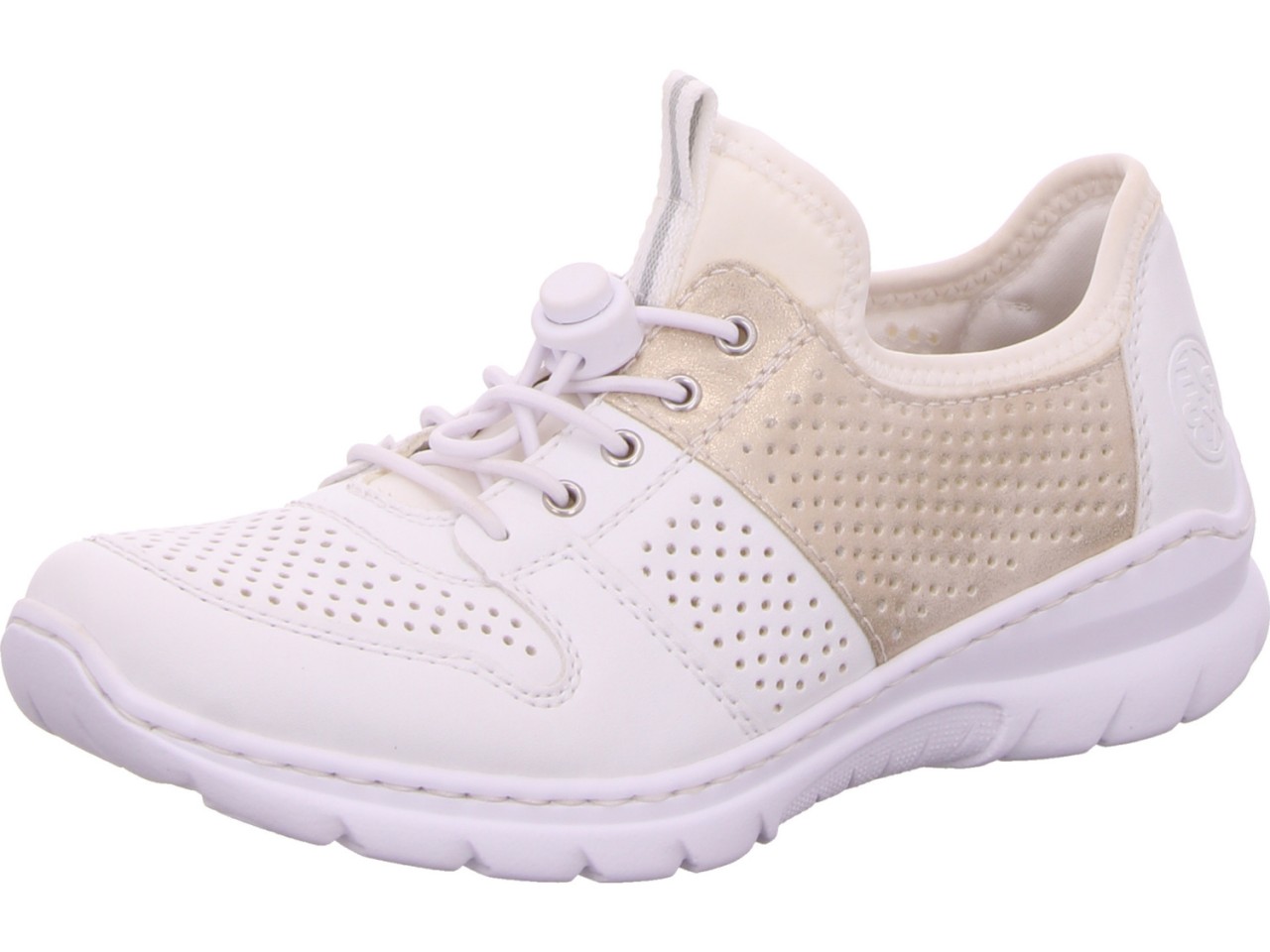RIEKER Sportliche Slipper weiss