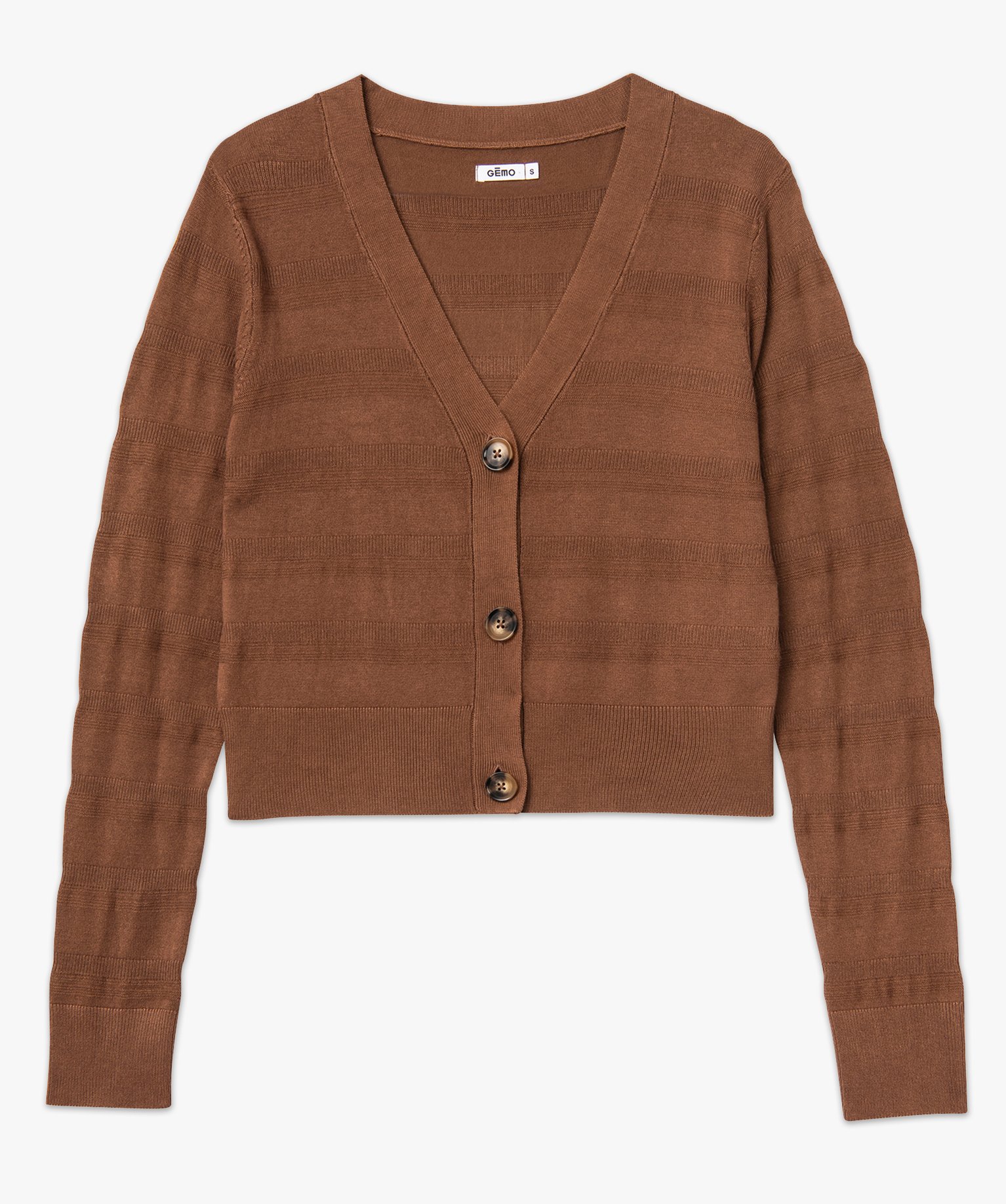 Gilet court à col V femme marron | GEMO