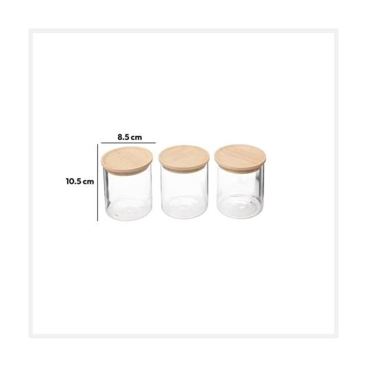 Set mit 3 Glas-Vorratsdosen 350 ml