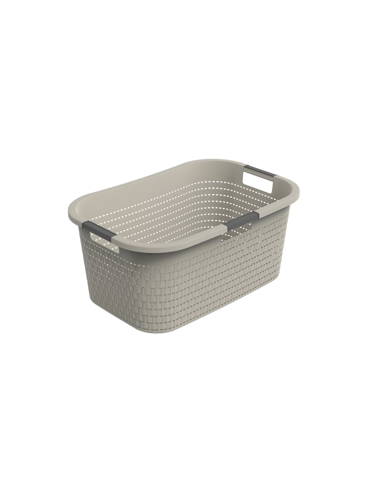 Rotho Wäschebox 40L COUNTRY - ergonomische Wäschebox aus Kunststoff  in Cappuccino günstig kaufen onesize