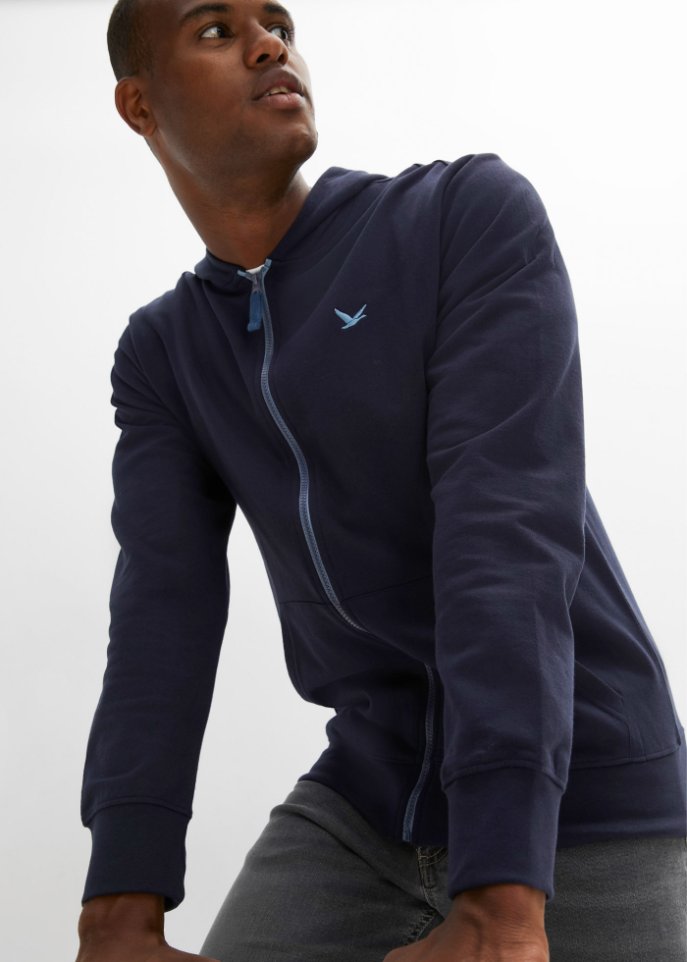 Sweatjacke mit Kapuze mit recyceltem Polyester