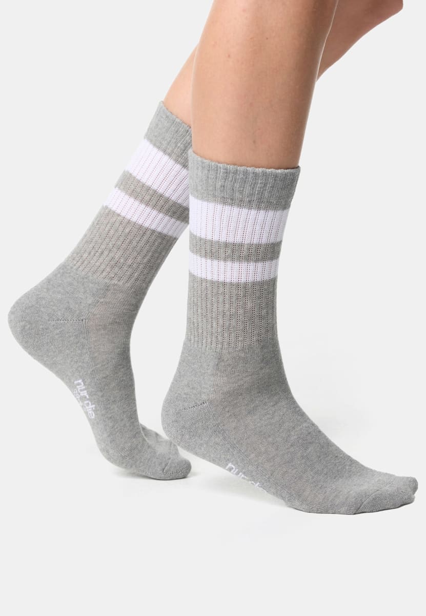 Sportsocken weiß + grau + schwarz Gr. 39-42, 3 St