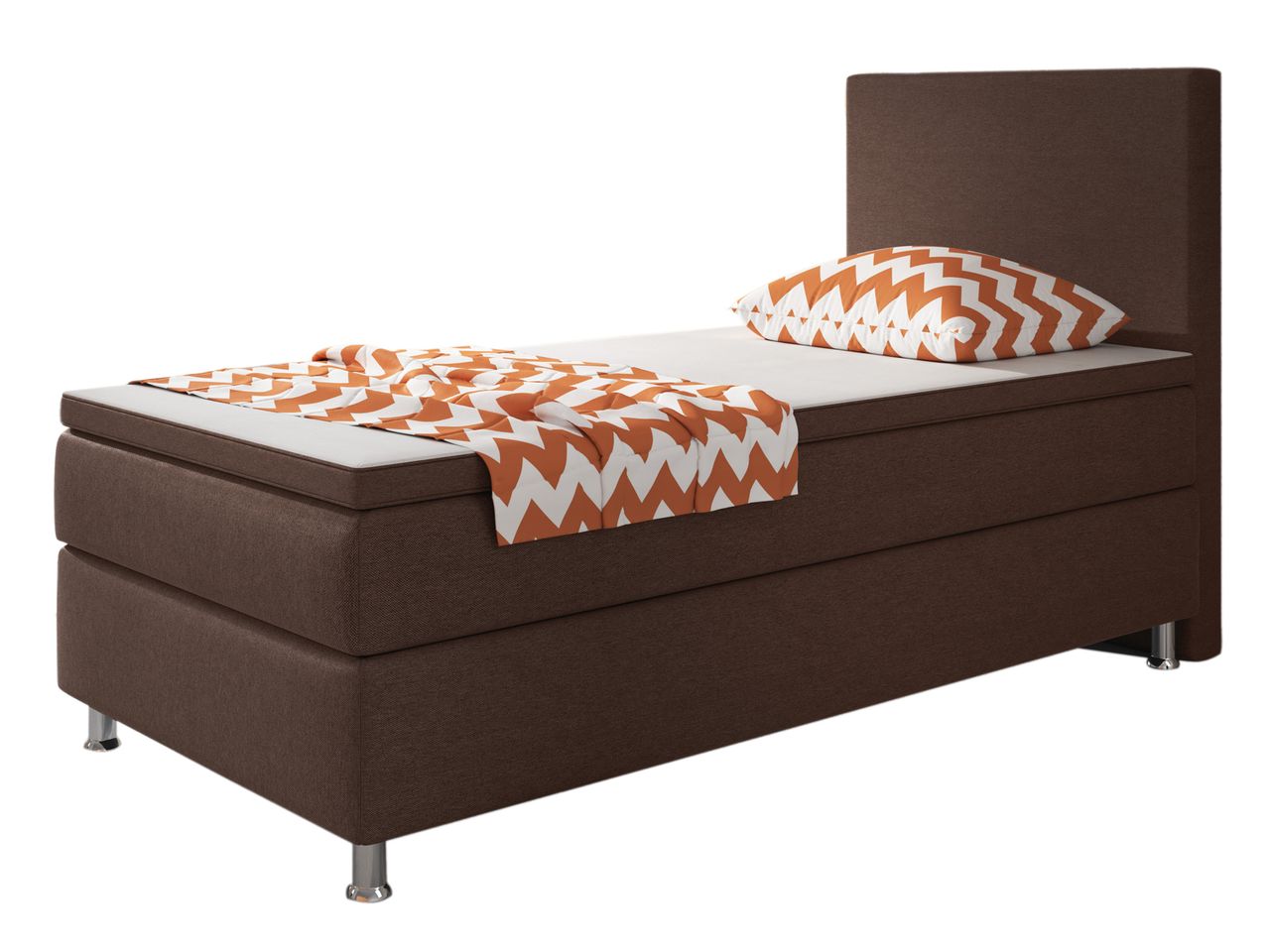 IHG Boxspringbett Berlin 90x200 cm Webstoff Braun