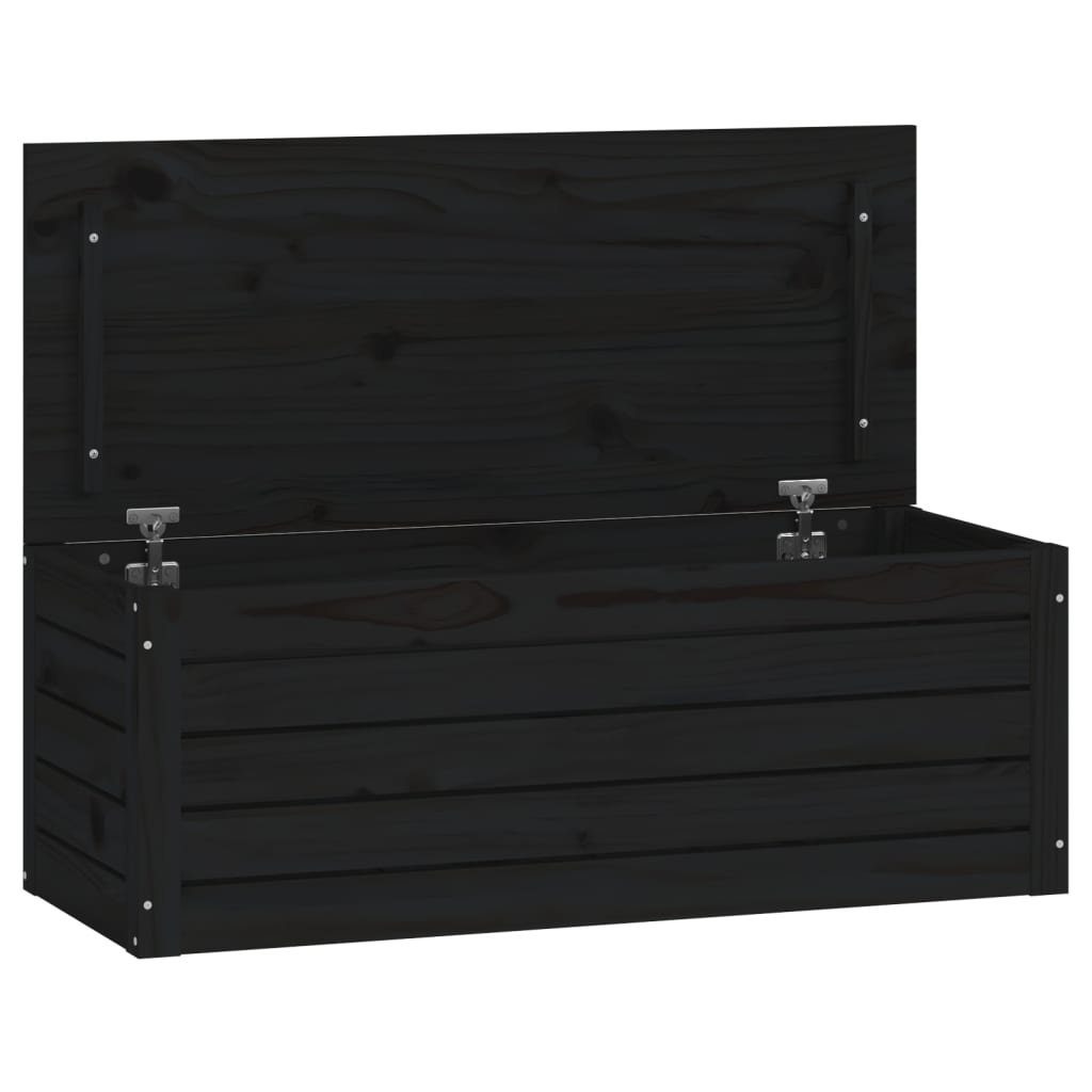 vidaXL Kleiderschrank Truhe Schwarz 89x36,5x33 cm Massivholz Kiefer (1-St)
