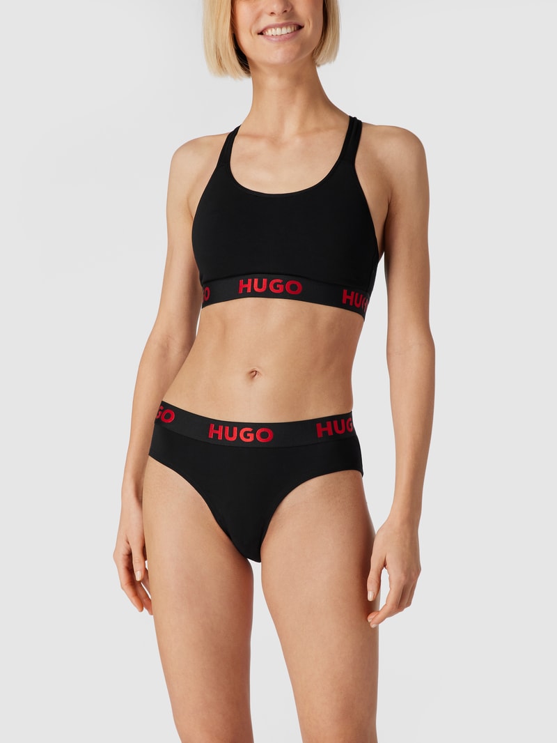 Bustier mit Logo-Bund in schwarz