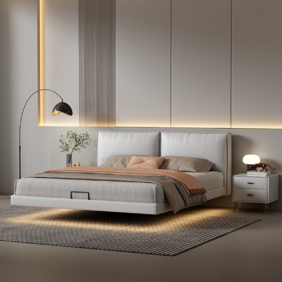 JVmoebel Bett Weißes Schlafzimmer Wandbett Designer Betten Holzgestell Doppelbetten (1-tlg., Nur Bett), Made in Europa