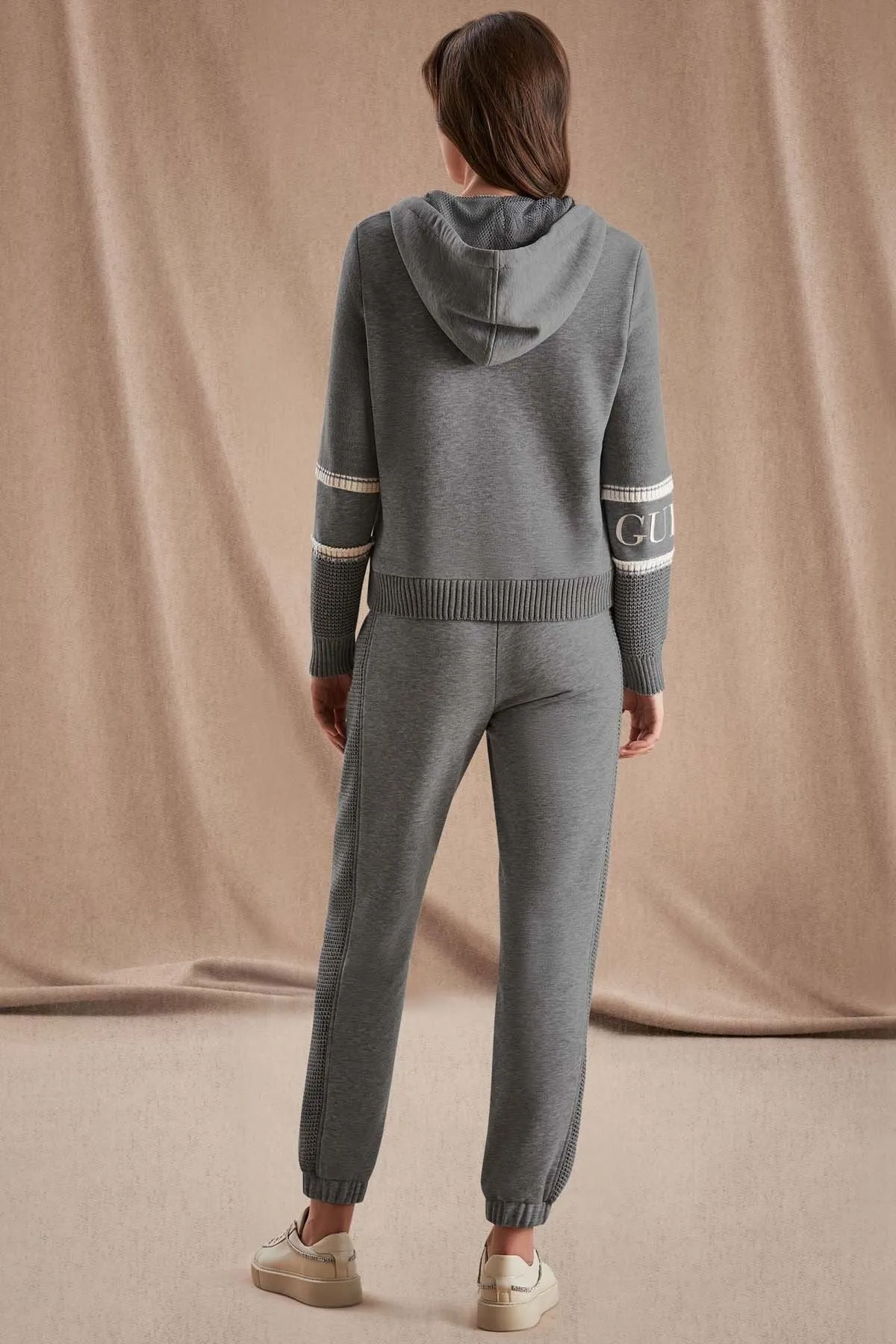 Guitar  Graue Strick-Jogginghose mit elastischem Bein