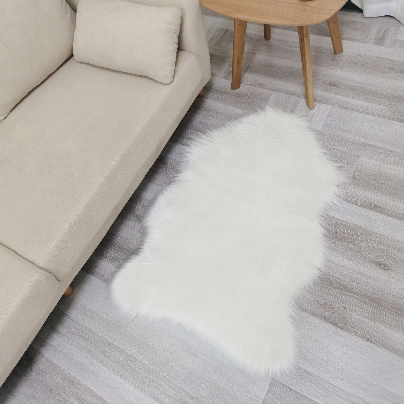 Fellteppich Hochflor Teppich Für Schlafzimmer/Wohnzimmer, Weihnachtsdeko, Elegear, Schaffell-Optik, Höhe: 60 mm, 60*180cm