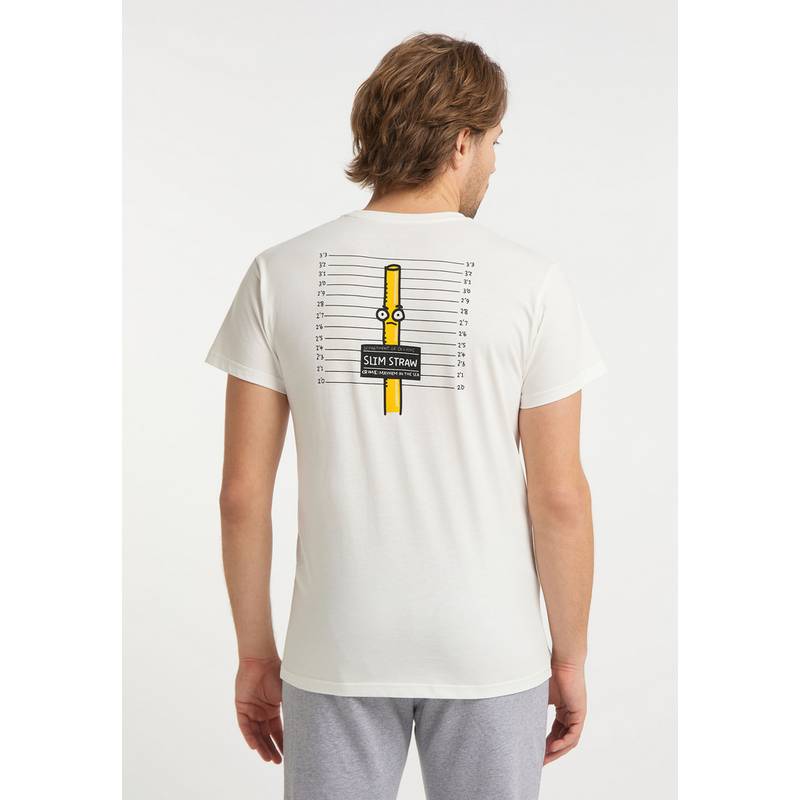 SOMWR T-Shirt With Slim Straw Back Print T-Shirt Herren