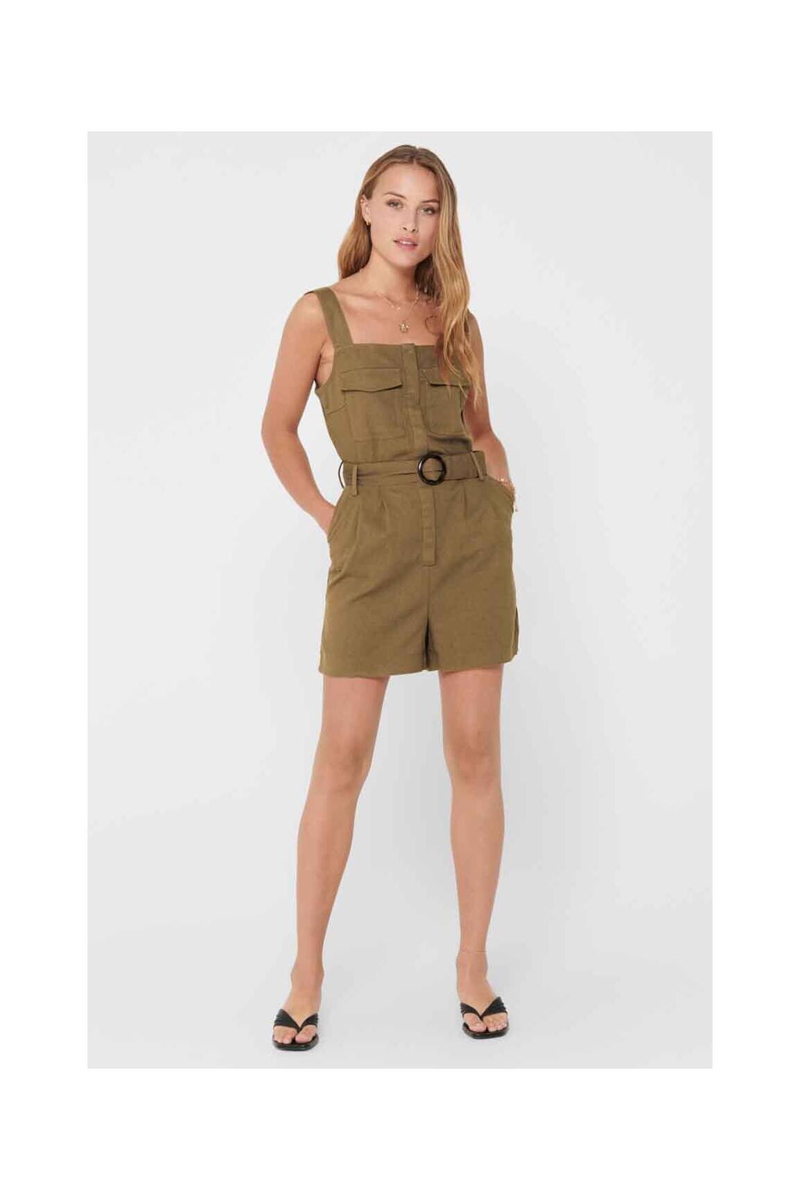 Only Combi Shorts Femme couleur marron