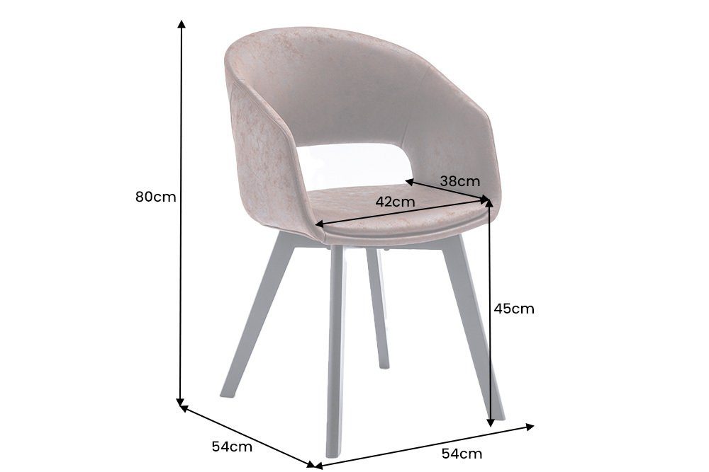 riess-ambiente Polsterstuhl NORDIC STAR antik braun / schwarz (Einzelartikel, 1 St), Esszimmer · Microfaser · Holz · mit Armlehne · Küche · Retro