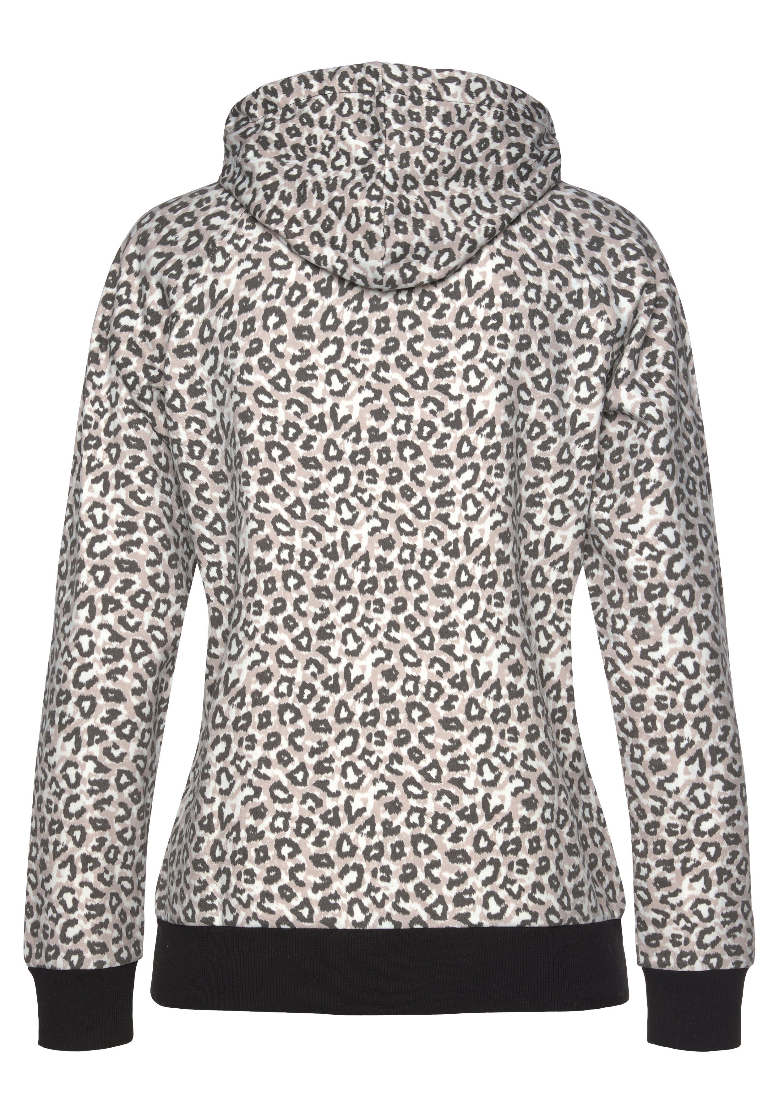 LASCANA Kapuzensweatjacke / Sweatshirtjacke mit Details in Roségold und seitlichen Taschen, Loungeanzug