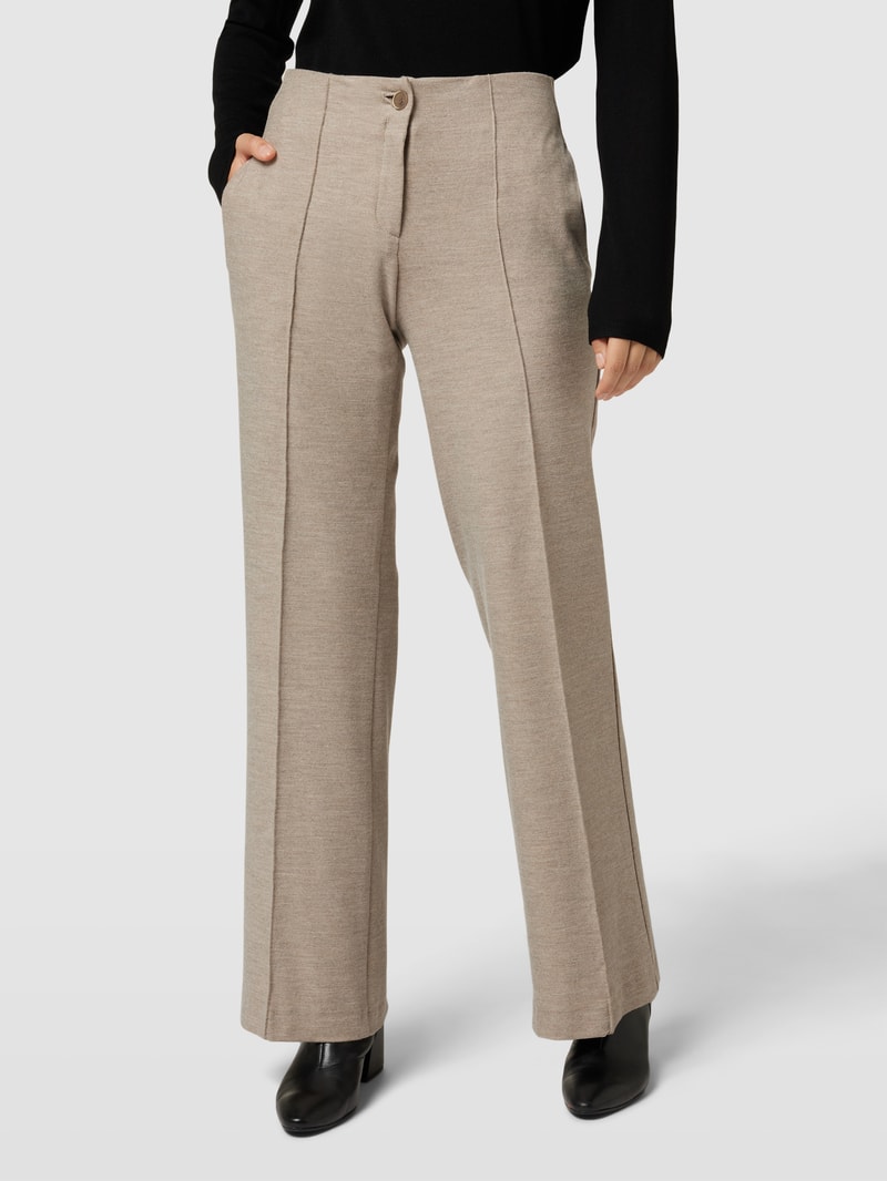 Stoffhose mit Bundfalten in sand meliert