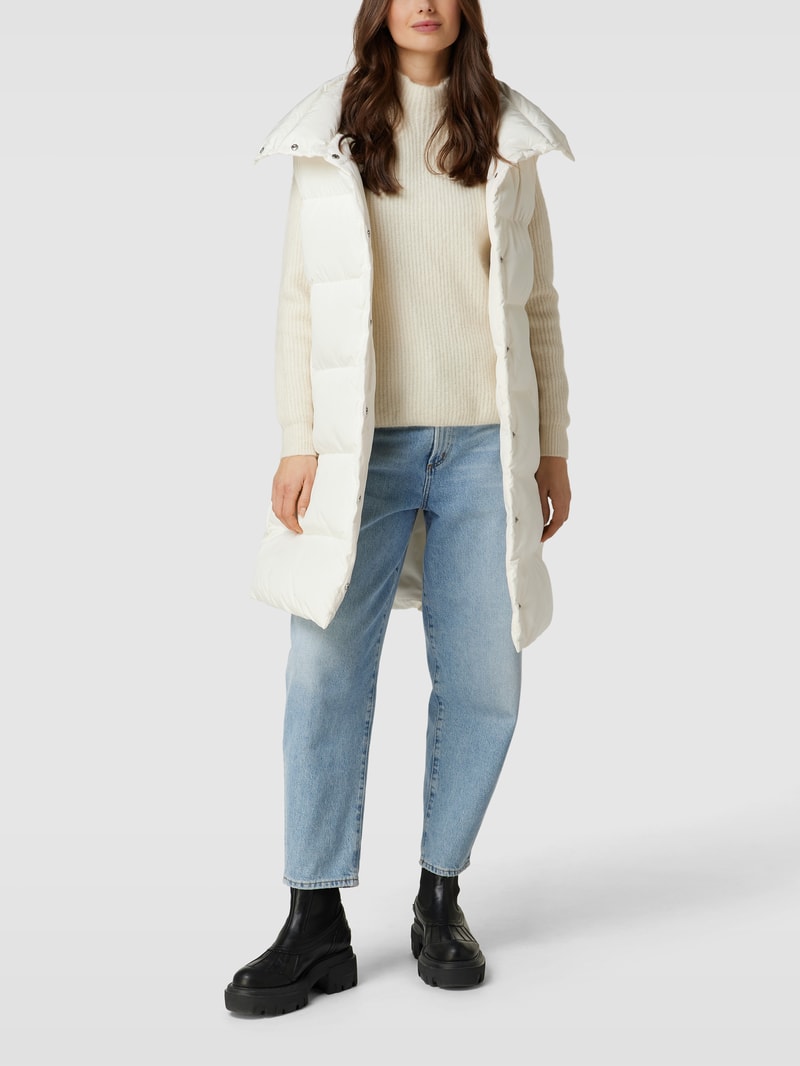Steppweste mit Stehkragen in offwhite