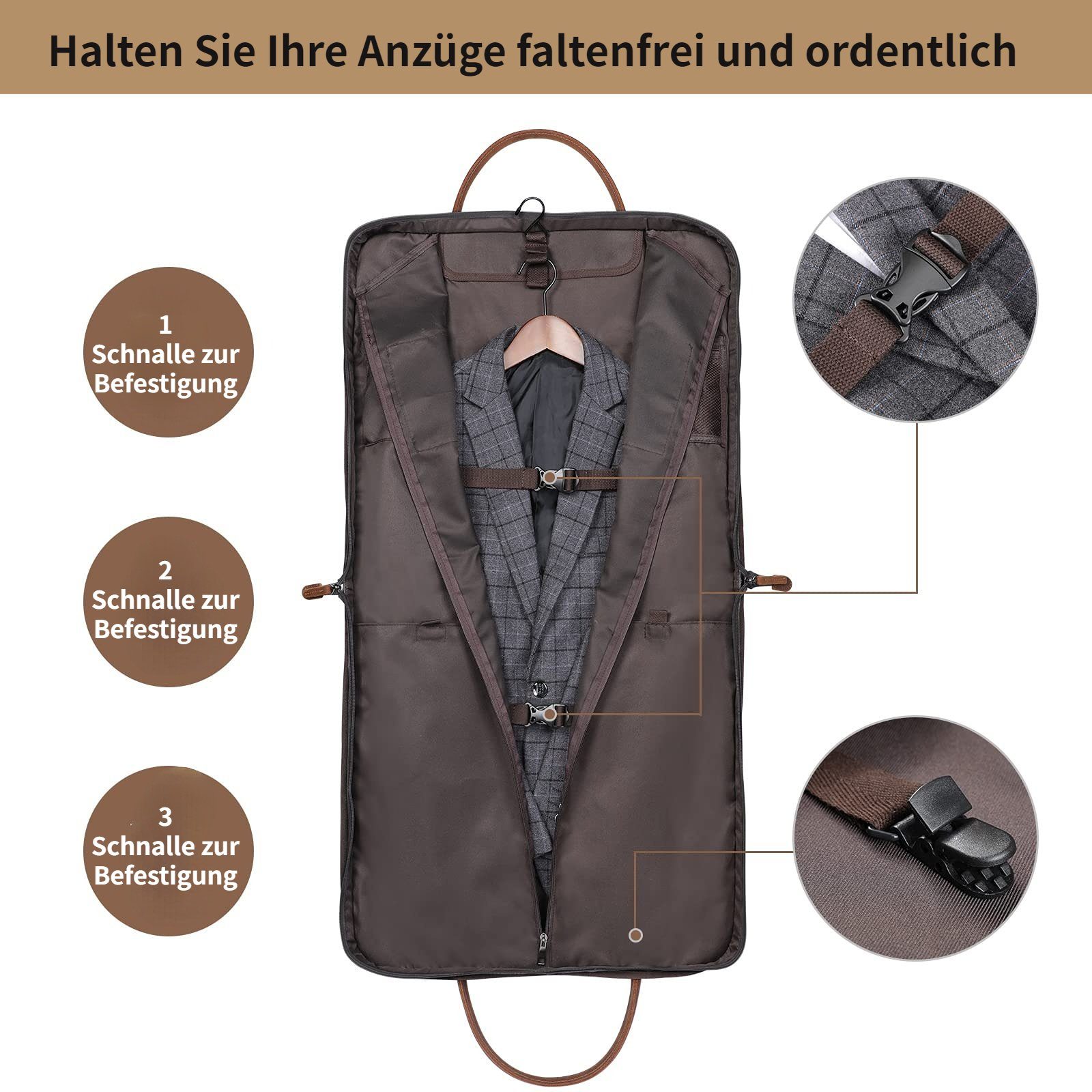 S-ZONE Kleidersack (1 St) Unisex Anzugtasche, Segeltuch Reisetasche für Reisen
