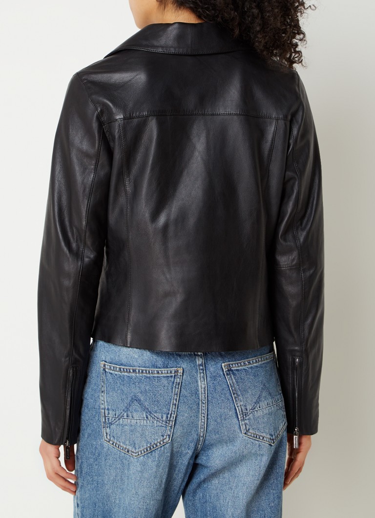 STUDIO AR by Arma Rylan sheepskin biker jacket with zip pockets