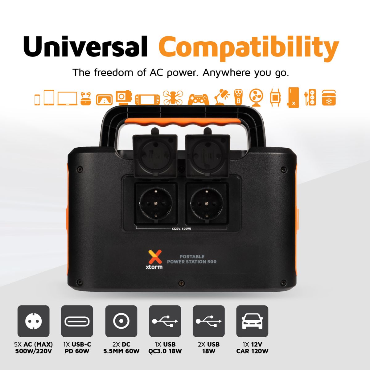 Xtorm Portable 500 Watt Powerstation mit 100 Watt Solarpanel