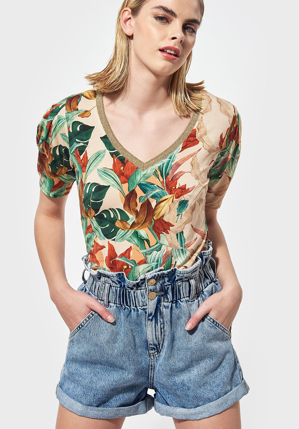 PETIT  T-shirt ajusté Femme imprimé fleuri