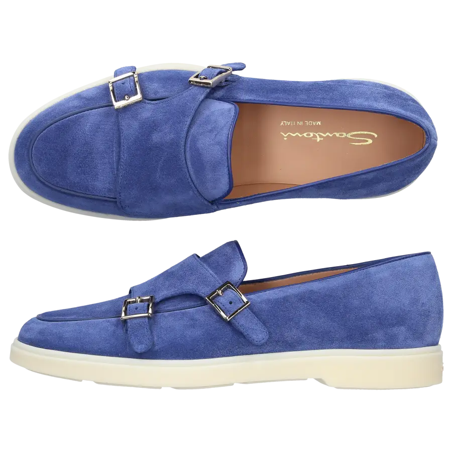 Santoni - Loafer 59194 Veloursleder - blau