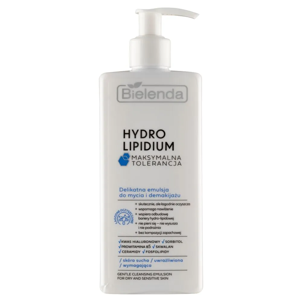 Bielenda Hydro Lipidium Μέγιστης Ανοχής Απαλό γαλάκτωμα καθαρισμού και ντεμακιγιάζ