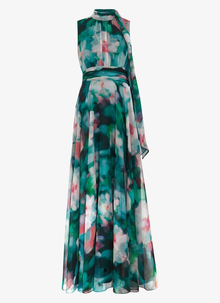 Phase Eight Petite Lucinda maxi dress with floral print and pleats