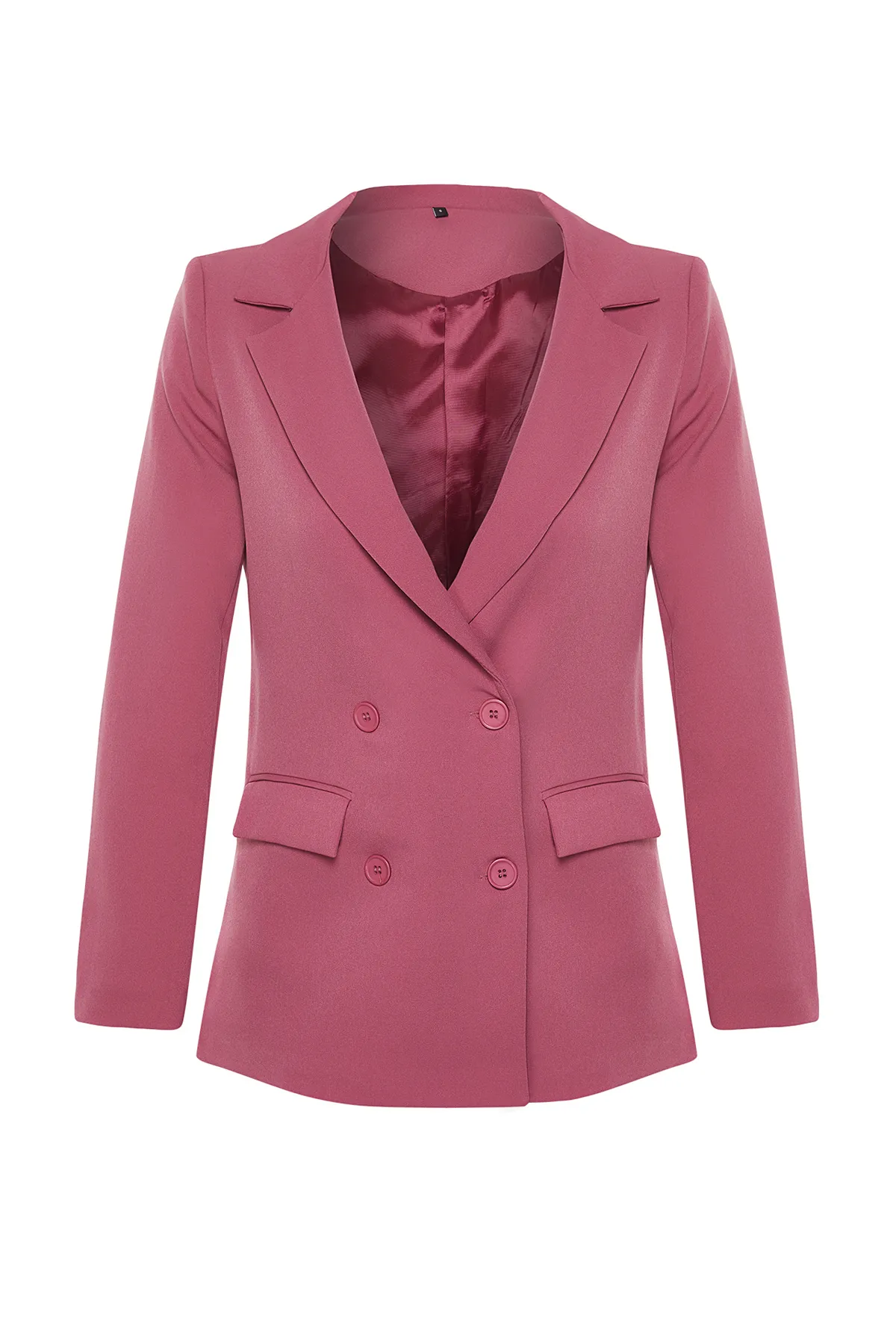 Trendyol Collection  Rosa, normal gefütterte, zweireihige, gewebte Blazerjacke TWOAW21CE0264