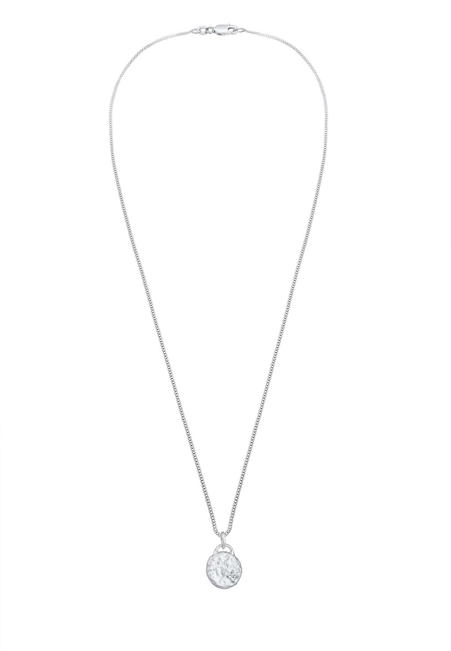 Wisiorek damski w stylu vintage z plakietką Elli DIAMONDS z diamentem (0,03 ct) w srebrze próby 925