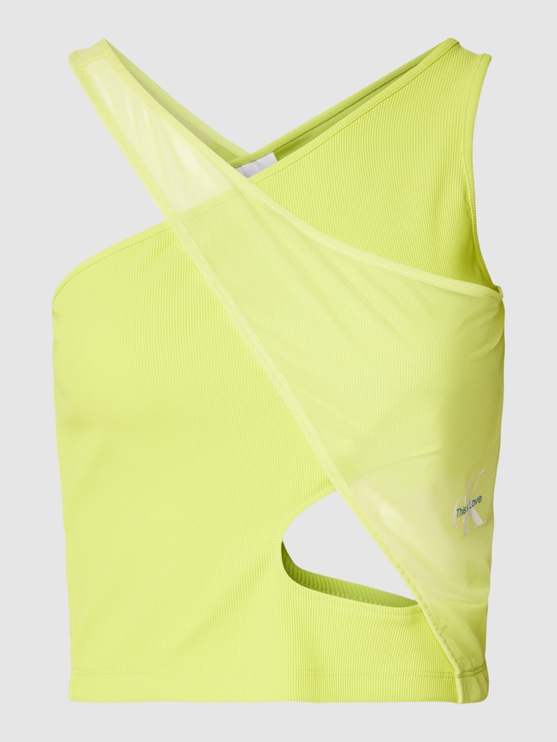 Crop Top mit Cut Out in neon gelb