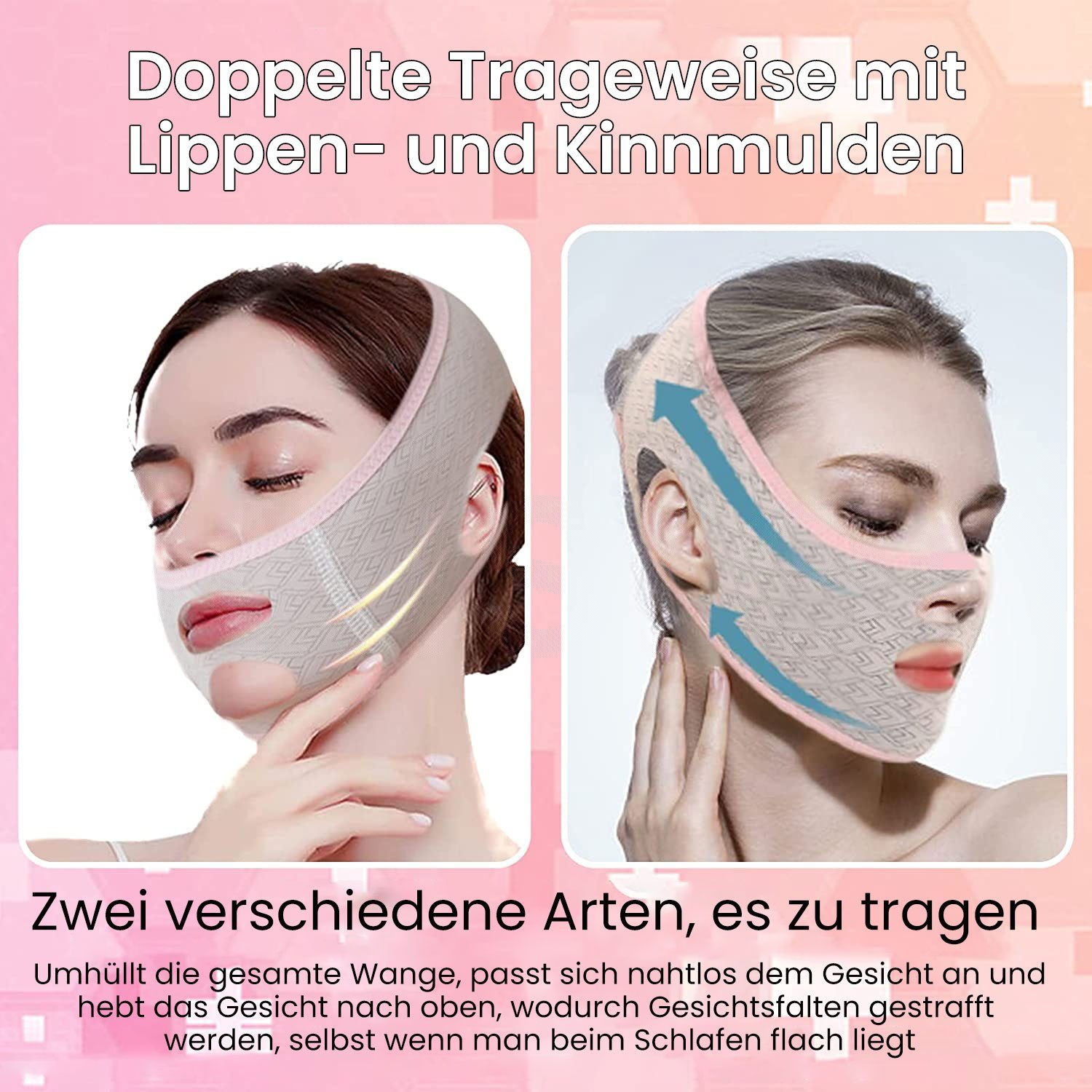 Daisred Gesichtsmaske 2 Stück Facial Slimming Face Bandagen Form Maske, 2-tlg.