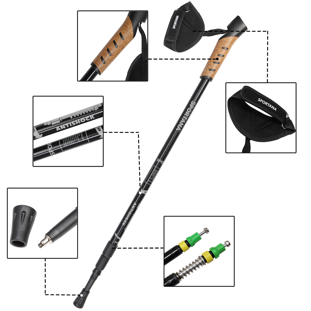 DEUBA Nordic Walking Stöcke 68 – 135cm grau