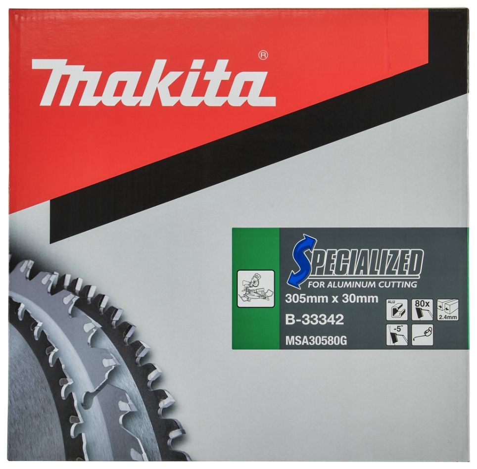 Makita Zubehör B-33342 Trennsägeblatt Spezialaluminium TCG 305 x 30 x 2,4 mm T80