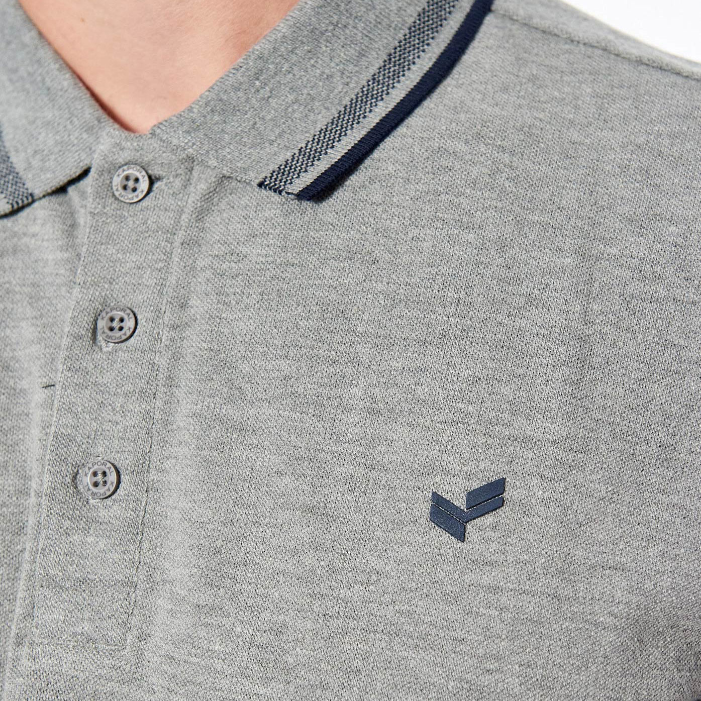 RAYOC  Polo gris Homme en 100% coton bio